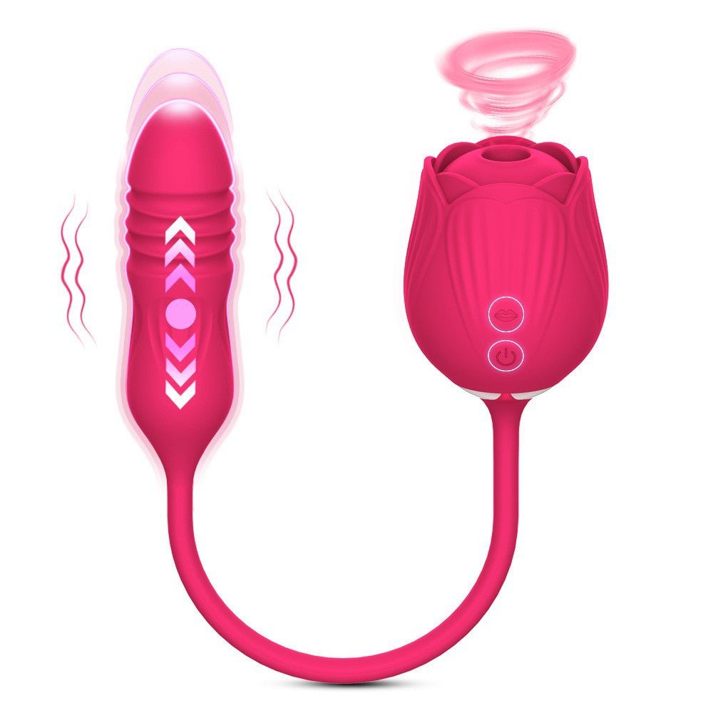 Futurlio - Rose Toy Vibrator Female Telescopic Egg Jumping Tongue Licker Sex Toys - Futurlio